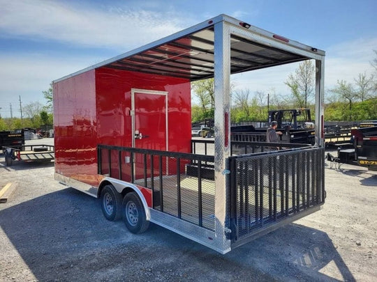 Enclosed Trailer 8.5' X 20' Red Hybrid Event Trailer - SLE Equipment - 3