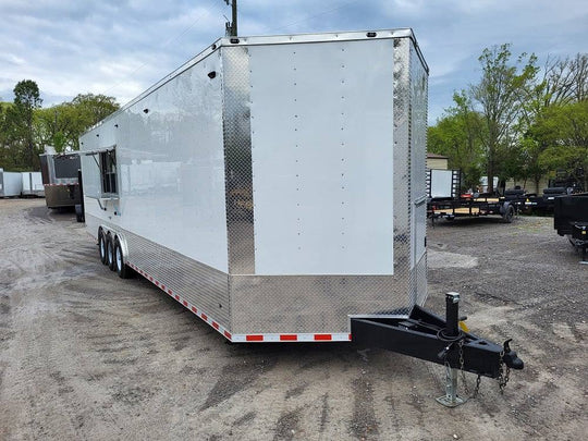 Concession Trailer 8.5' X 32' White Food Event Catering - SLE Equipment - 1