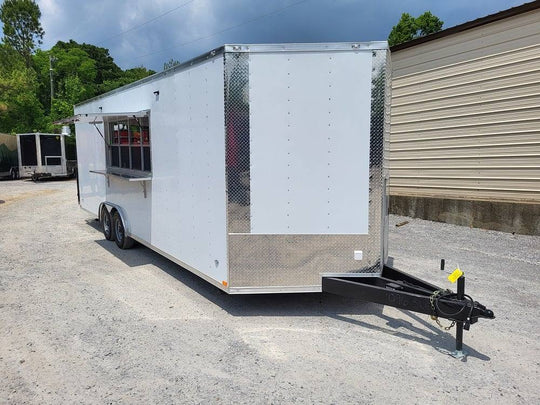 Concession Trailer 8.5' X 24' White Food Event Catering - SLE Equipment - 1