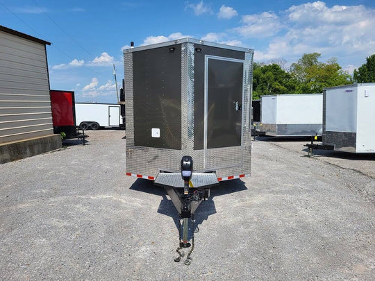 Concession Trailer 8.5' X 28' Charcoal Grey BBQ Event Catering - SLE Equipment - 2