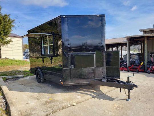 Concession Trailer 8.5' X 12' Black Food Event Catering - SLE Equipment - 2