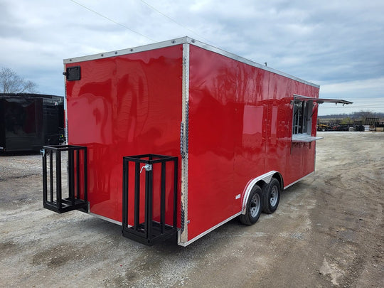 8.5' x 20' Concession Food Trailer White Event Catering Elite