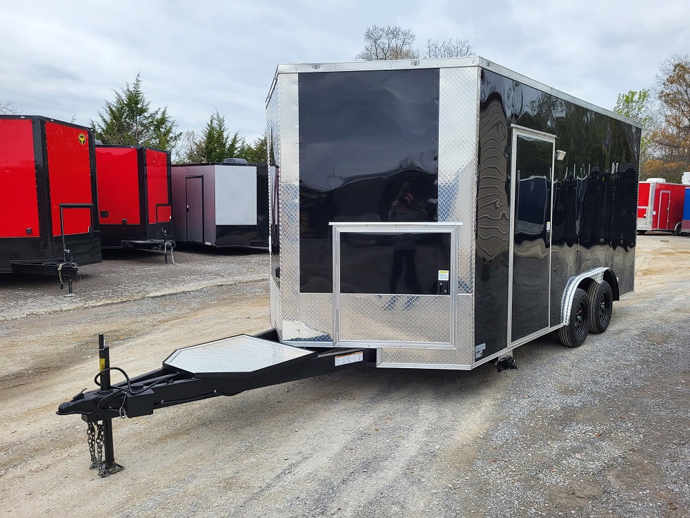 8.5' x 16' White Concession Food Trailer