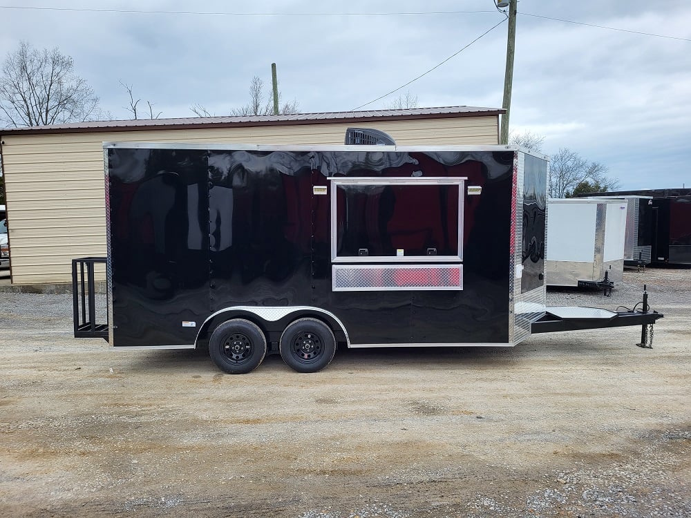 8.5' x 16' White Concession Food Trailer