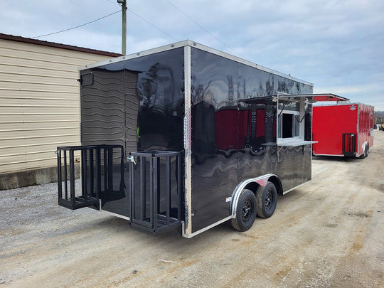 8.5' x 16' White Concession Food Trailer