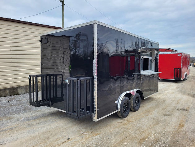 8.5' x 16' White Concession Food Trailer