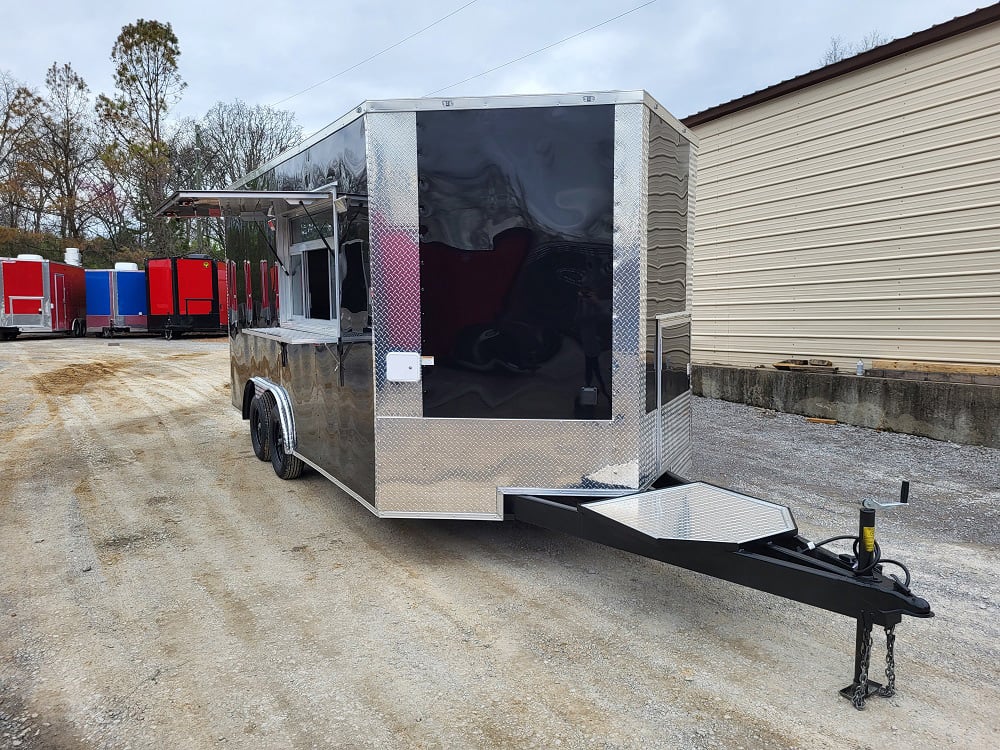 8.5' x 16' White Concession Food Trailer