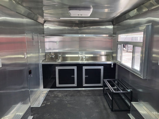 8.5' x 16' White Concession Food Trailer