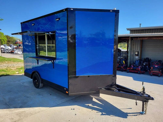 Concession Trailer 8.5' X 12' Blue Food Event Catering - SLE Equipment - 1