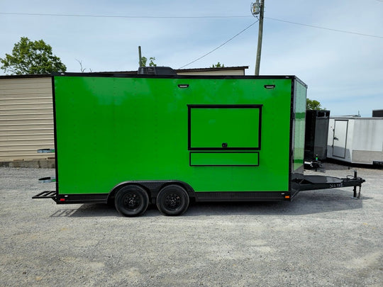 8.5' x 16' White Concession Food Trailer