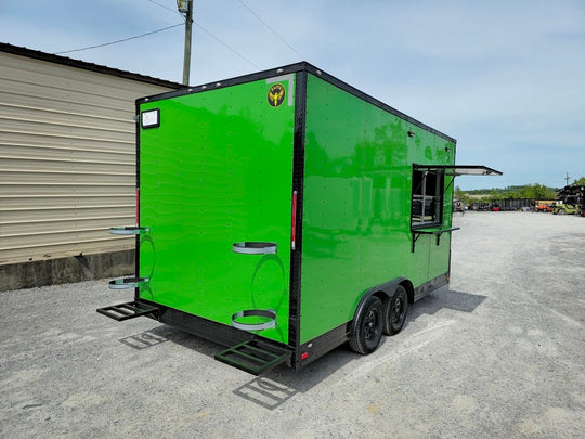 8.5' x 16' White Concession Food Trailer