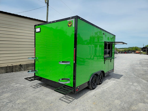 8.5' x 16' White Concession Food Trailer