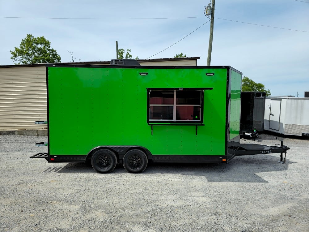 8.5' x 16' White Concession Food Trailer