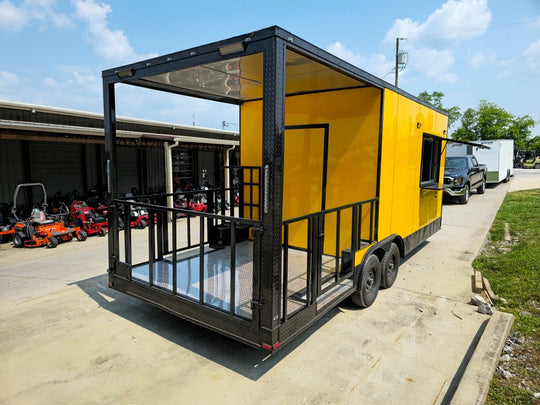 8.5 x 22 White Concessions Food Trailer