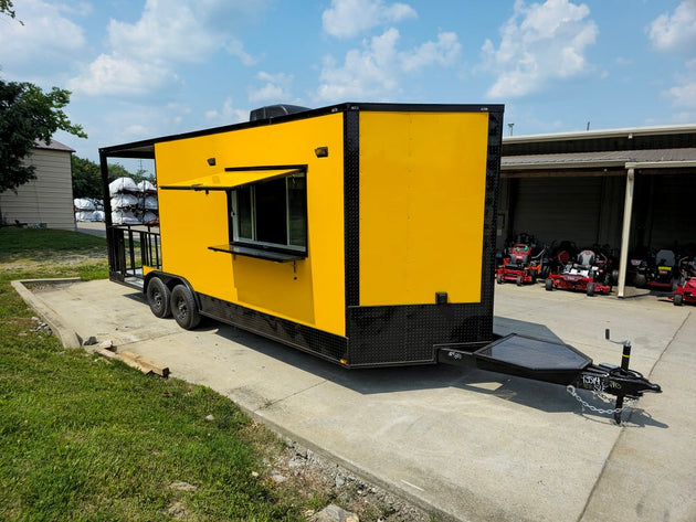 8.5 x 22 White Concessions Food Trailer