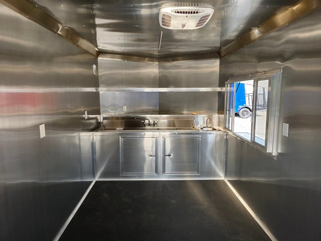 8.5 x 22 White Concessions Food Trailer