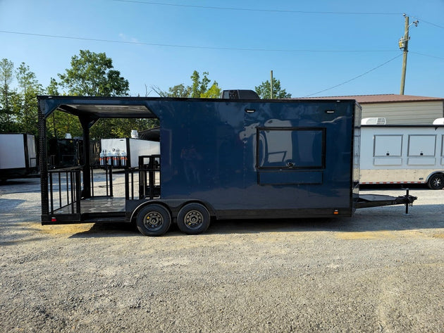 8.5 x 22 White Concessions Food Trailer