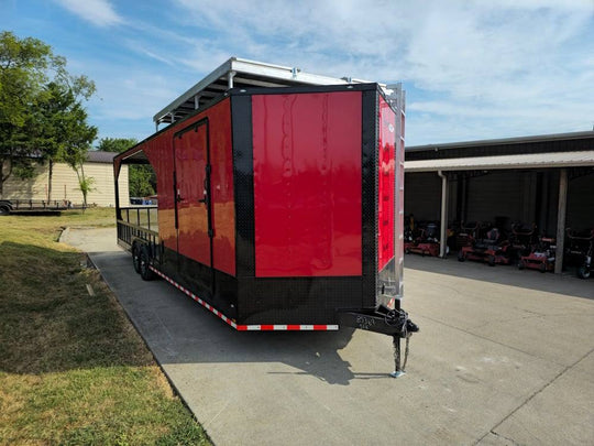 Enclosed Trailer 8.5' X 30' Red Hybrid Drone and Equipment Hauler - SLE Equipment - 2