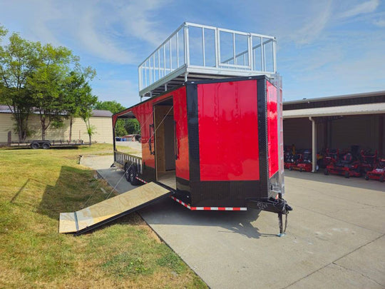 Enclosed Trailer 8.5' X 30' Red Hybrid Drone and Equipment Hauler - SLE Equipment - 1
