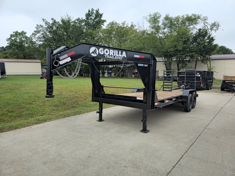 7x20 Gooseneck Equipment Trailer (2) 7K Axles Standup Ramps