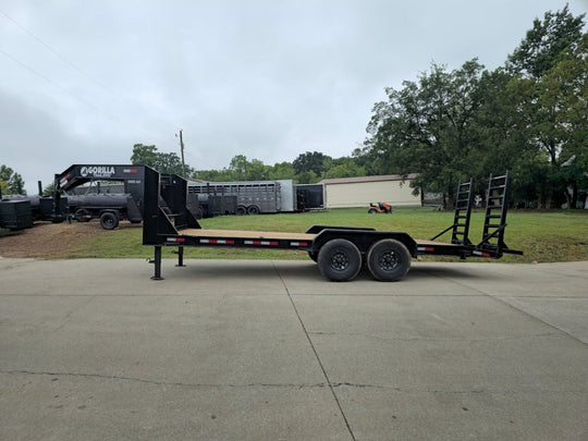 7x20 Gooseneck Equipment Trailer (2) 7K Axles Standup Ramps