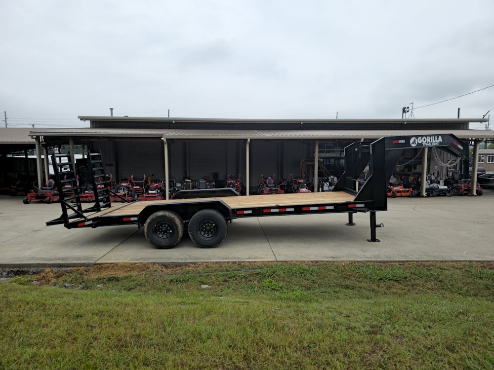 7x20 Gooseneck Equipment Trailer (2) 7K Axles Standup Ramps