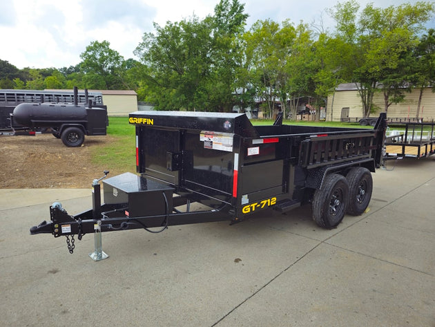 7x12 Hydraulic Dump Trailer with 2ft Sides (2) 6K Axles