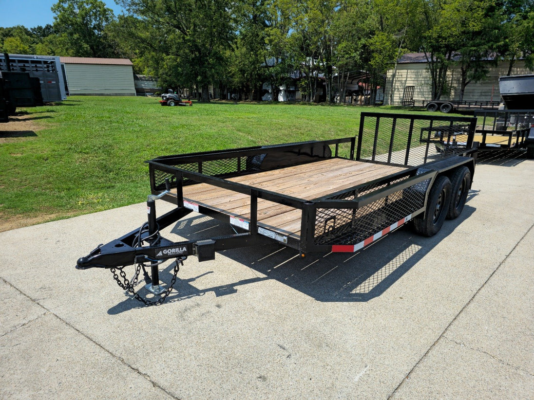 6.4x14 Dovetail Utility Trailer with Side Baskets (2) 3500lb Axles