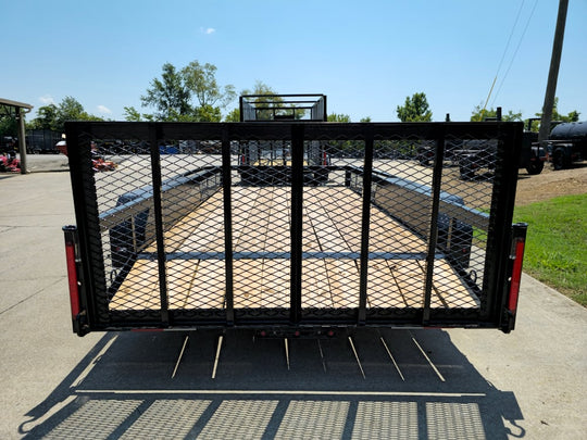 6.4x14 Dovetail Utility Trailer with Side Baskets (2) 3500lb Axles