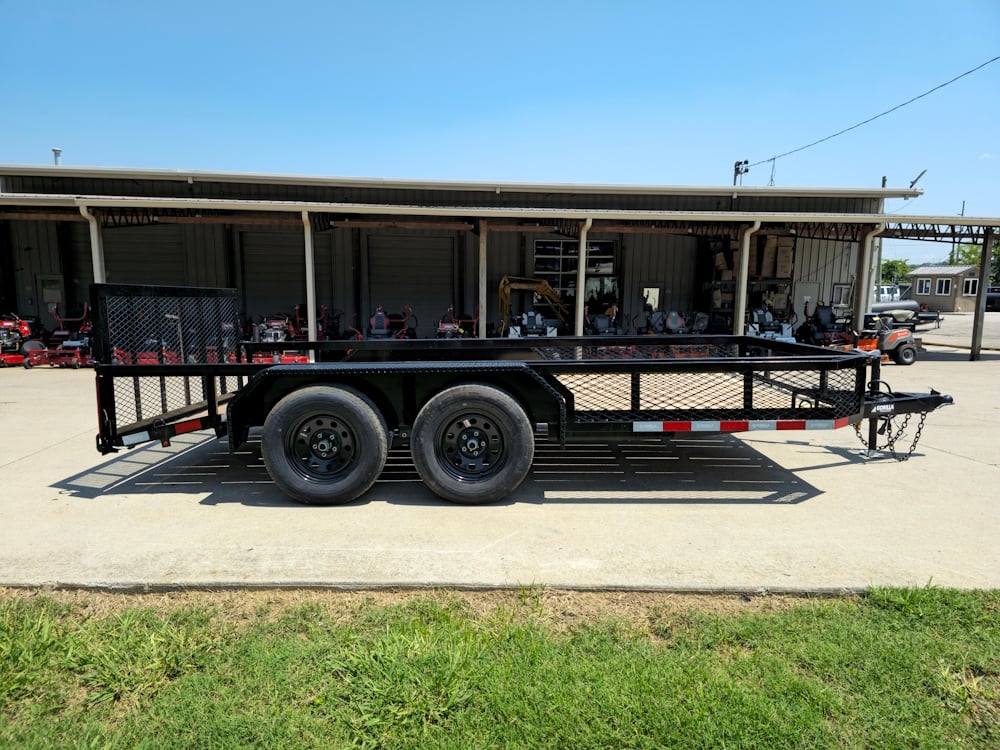 6.4x14 Dovetail Utility Trailer with Side Baskets (2) 3500lb Axles