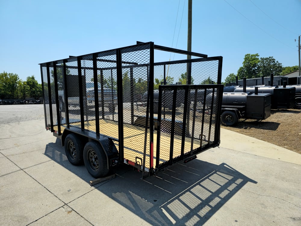 6.4' x 14' (2) 3500 Axles Leaf Cage Debris Loader Utility Trailer