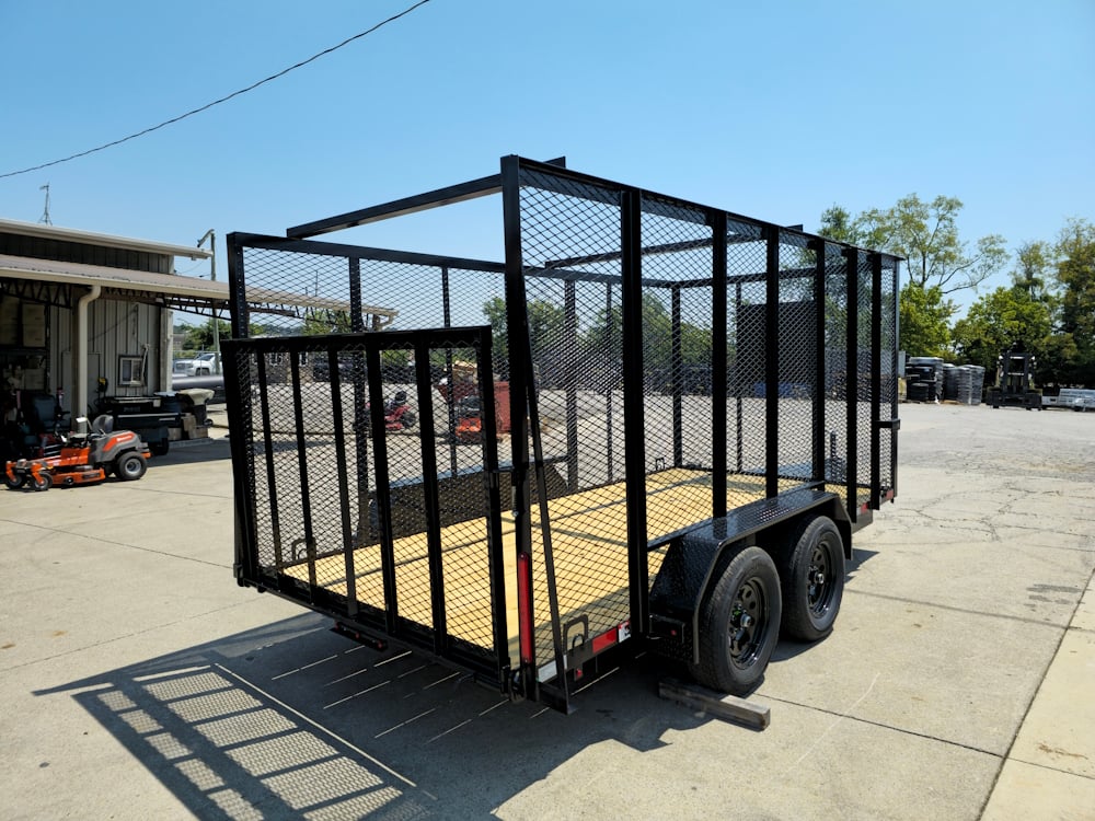 6.4' x 14' (2) 3500 Axles Leaf Cage Debris Loader Utility Trailer