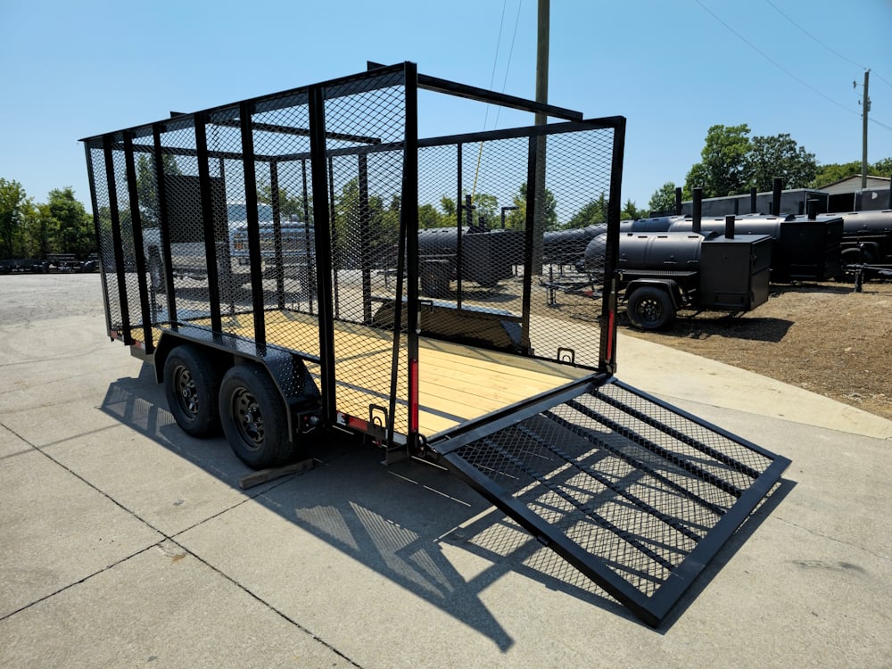 6.4' x 14' (2) 3500 Axles Leaf Cage Debris Loader Utility Trailer