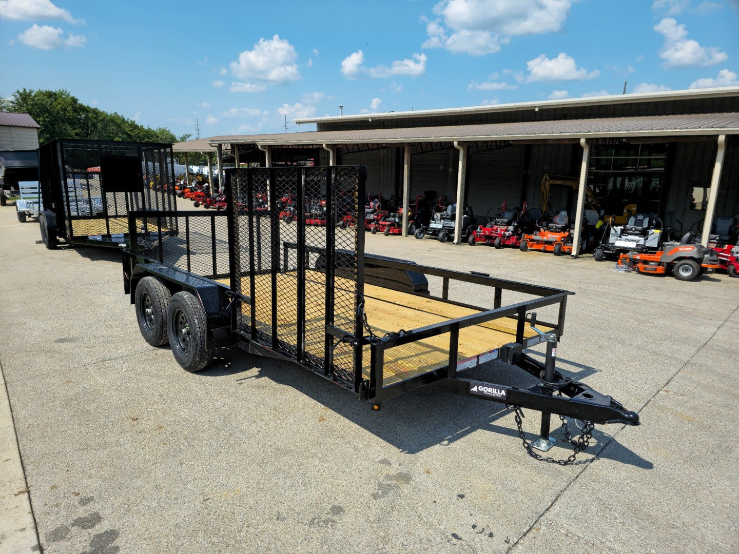 7' X 14' Tandem Axle Dovetail Utility Trailer with Side Gate Side Angle