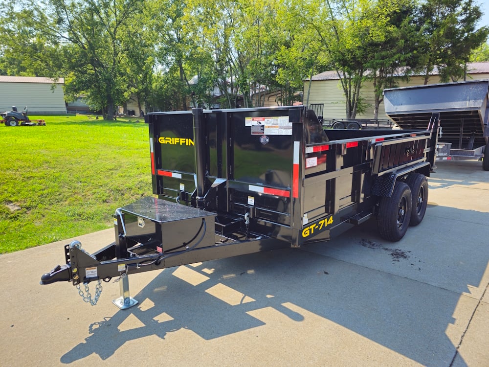 7x14 Telescopic Dump Trailer with 2ft Sides (2) 7K Axles