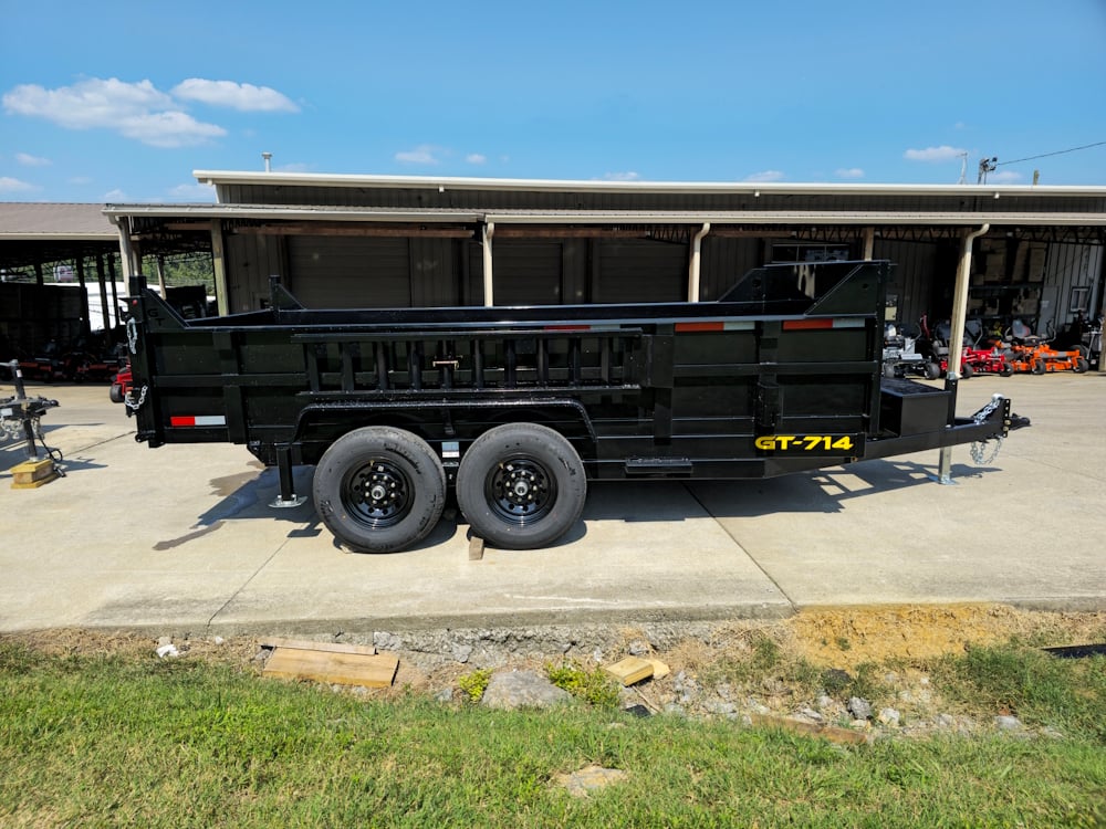 7x14 Telescopic Dump Trailer with 2ft Sides (2) 7K Axles