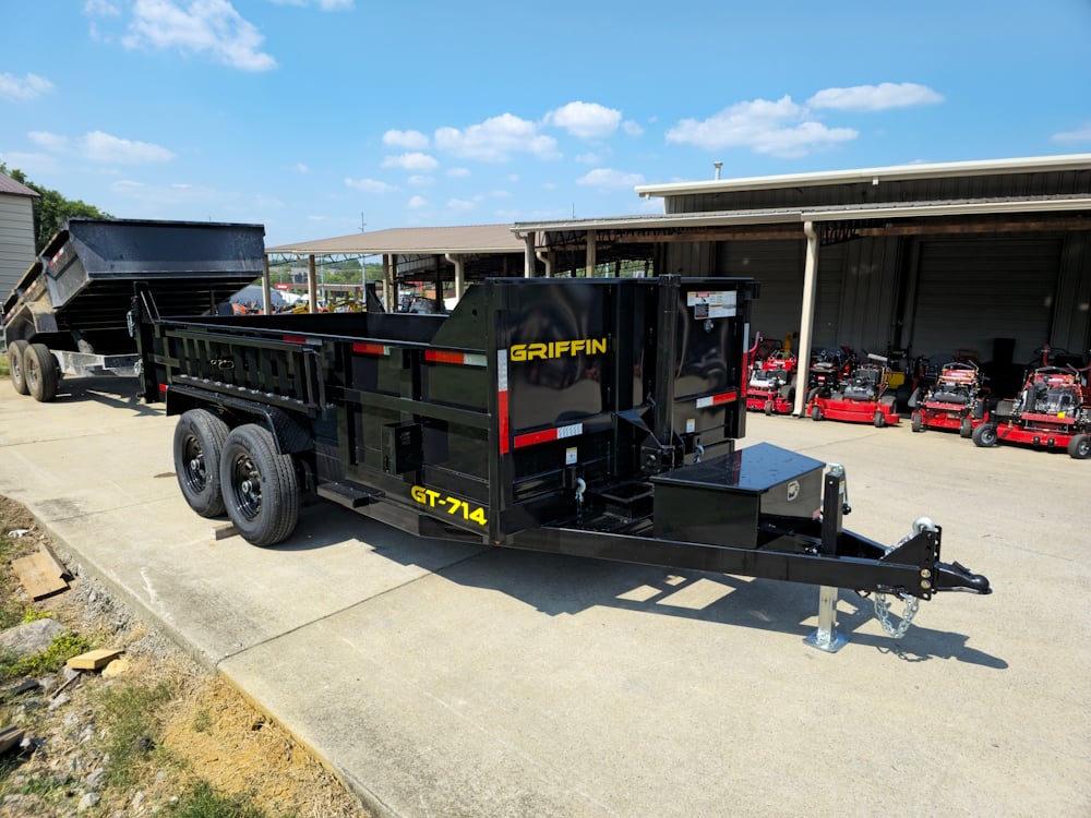 7x14 Telescopic Dump Trailer with 2ft Sides (2) 7K Axles