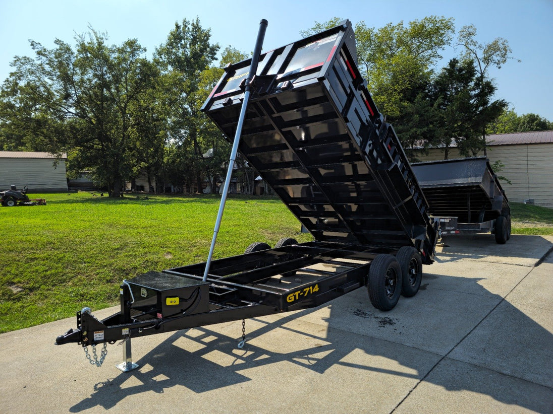 7x14 Telescopic Dump Trailer with 2ft Sides (2) 7K Axles