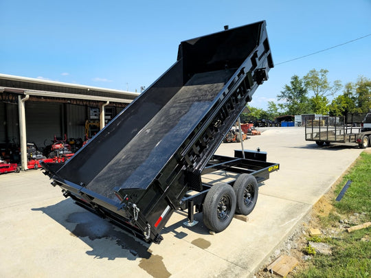 7x14 Telescopic Dump Trailer with 2ft Sides (2) 7K Axles