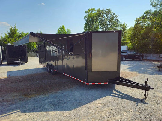 Custom Enclosed 8.5' X 28' Charcoal Grey Toy Hauler - SLE Equipment - 1