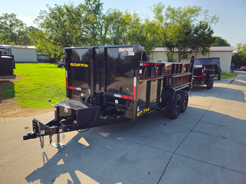 7x14 Telescopic Dump Trailer with 3ft Sides (2) 7K Axles