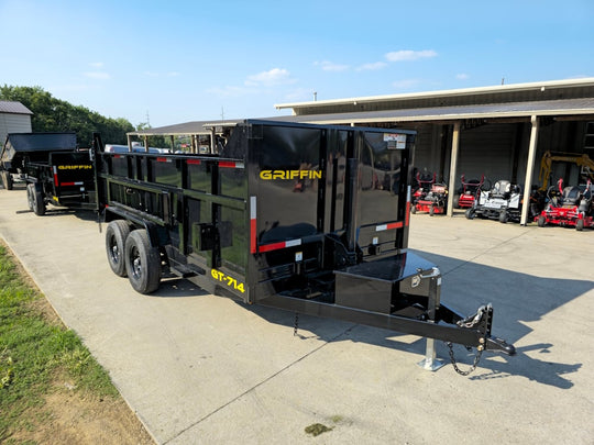 7x14 Telescopic Dump Trailer with 3ft Sides (2) 7K Axles