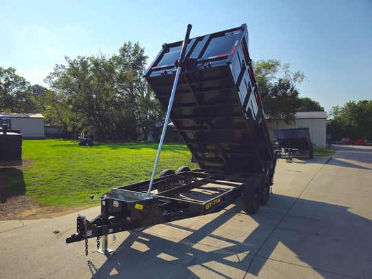 7x14 Telescopic Dump Trailer with 3ft Sides (2) 7K Axles