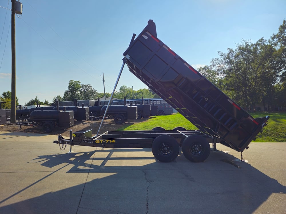 7x14 Telescopic Dump Trailer with 3ft Sides (2) 7K Axles