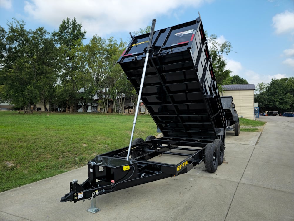 7x14 Telescopic Dump Trailer with 4ft Sides (2) 7K Axles