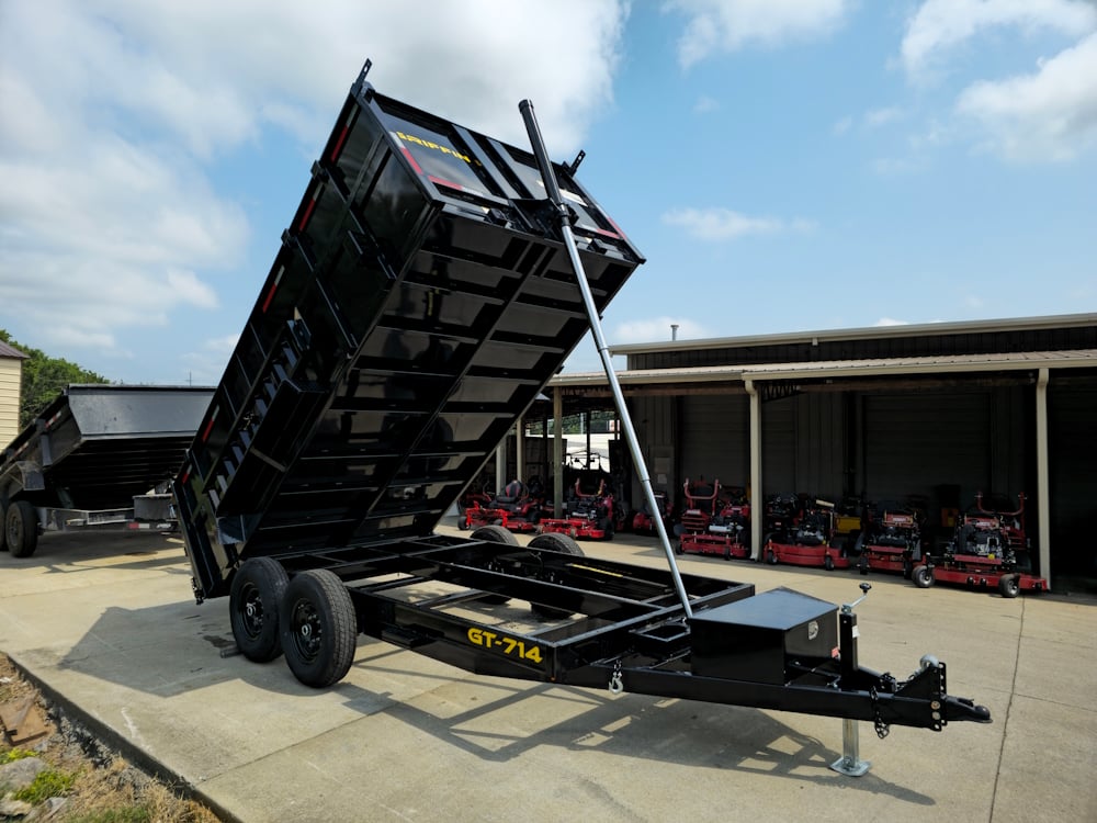 7x14 Telescopic Dump Trailer with 4ft Sides (2) 7K Axles