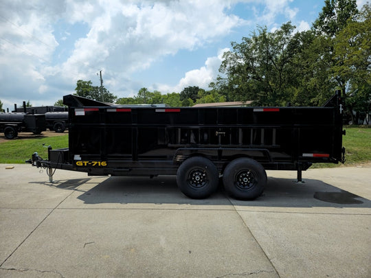 7x16 Hydraulic Dump Trailer with 3ft Sides (2) 7K Axles