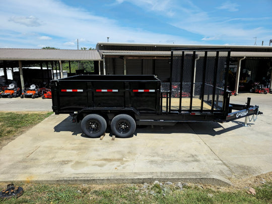 7x16 IBeam Hybrid Hydraulic Dump Trailer with 3ft Sides (2) 6K Axles