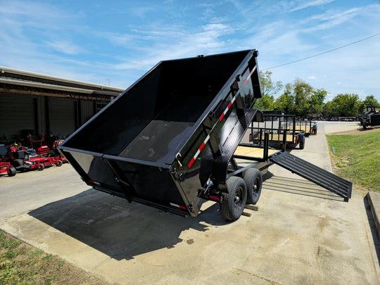 7x16 IBeam Hybrid Hydraulic Dump Trailer with 3ft Sides (2) 6K Axles