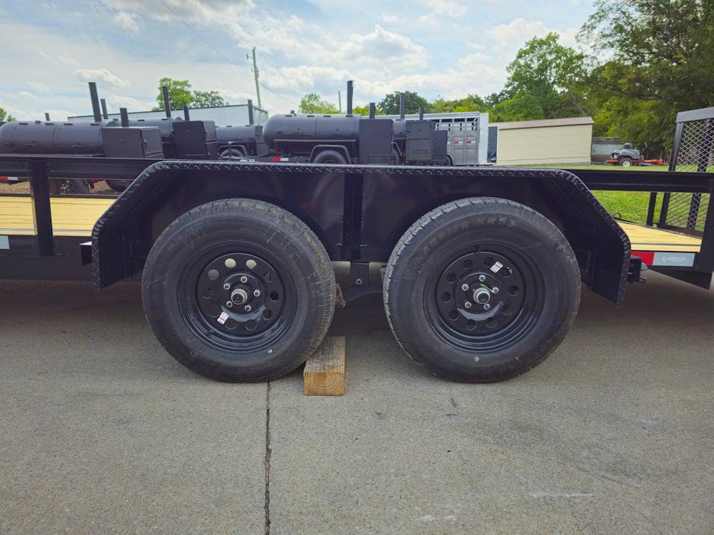 7x20 Utility Trailer Dovetail Powder Coated W/gate (2) 3500lb Axles 7k